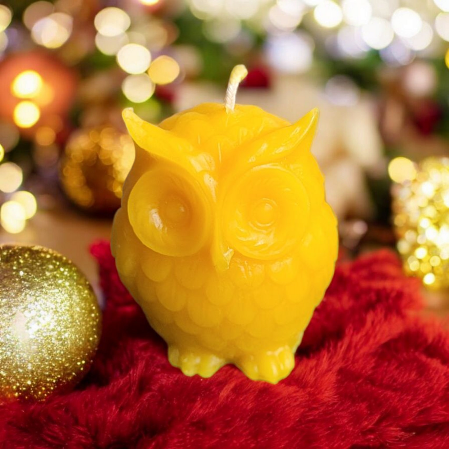 Bienenwachskerze Eule aus 100% Bienenwachs