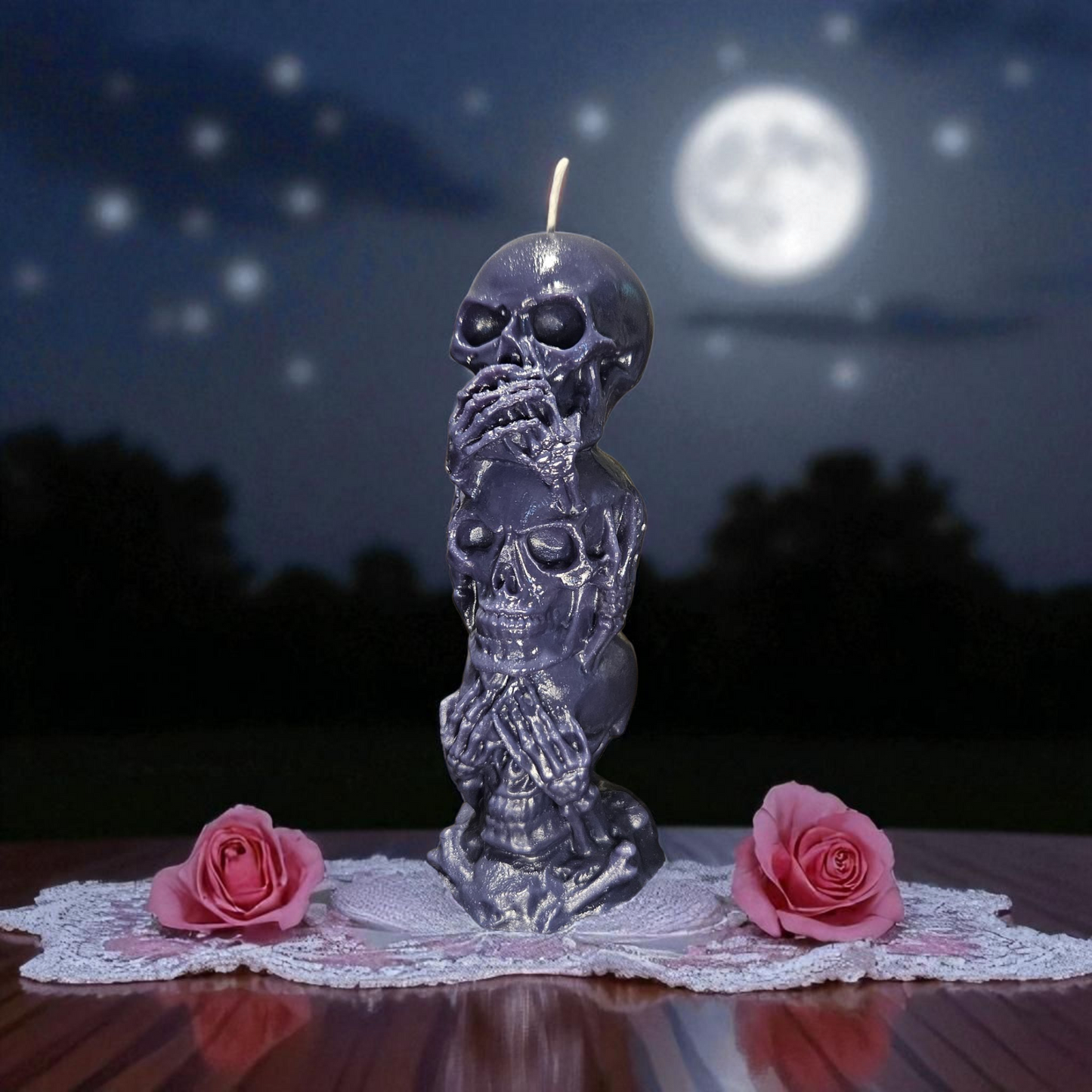 Rapswachskerze Skull aus reinem Rapswachs