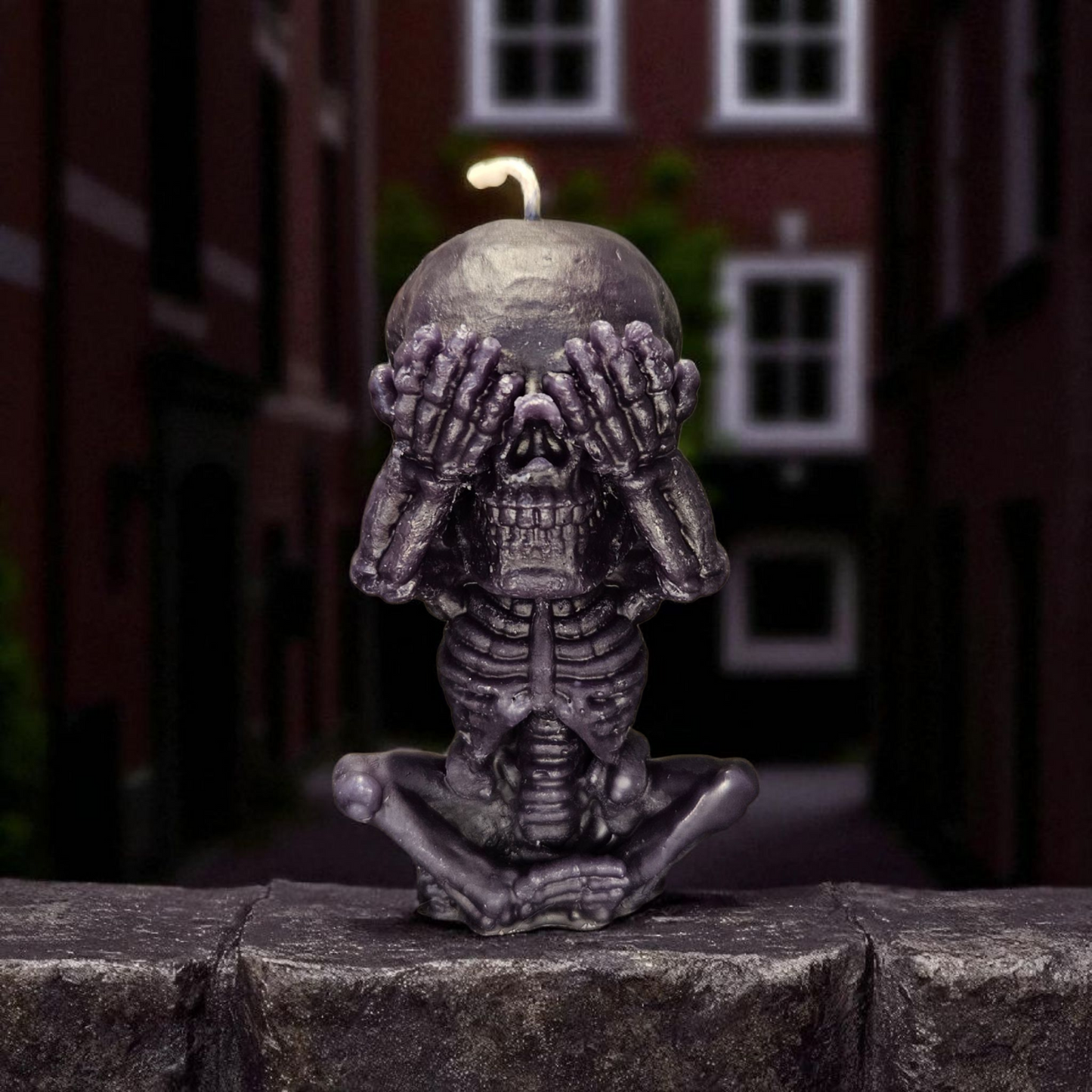 Bienenwachskerzen Skelett/Skull aus gebleichten Bienenwachs 3er Set