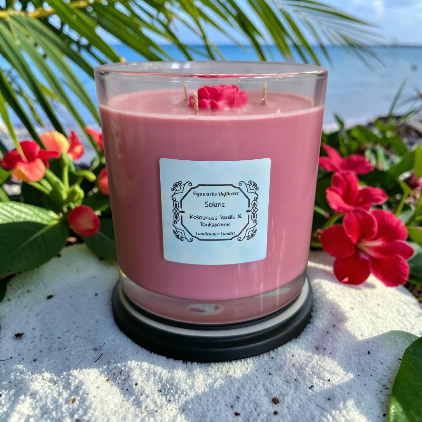 Große 3-Docht Sojawachsduftkerze "Solaris" von Candlenator Candles