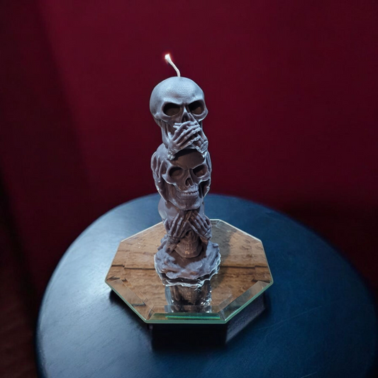 Rapswachskerze Skull aus reinem Rapswachs
