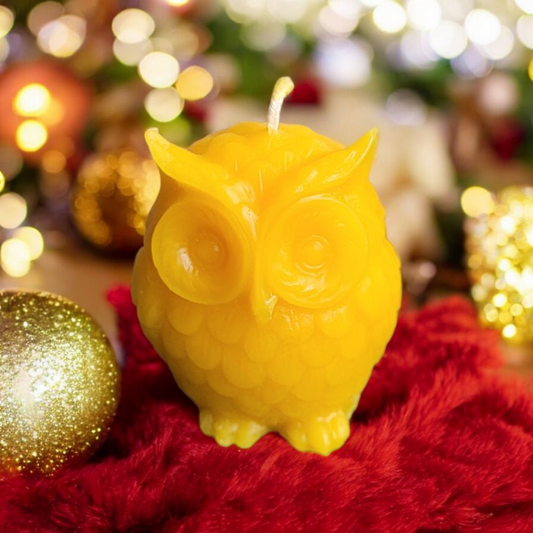 Bienenwachskerze Eule aus 100% Bienenwachs