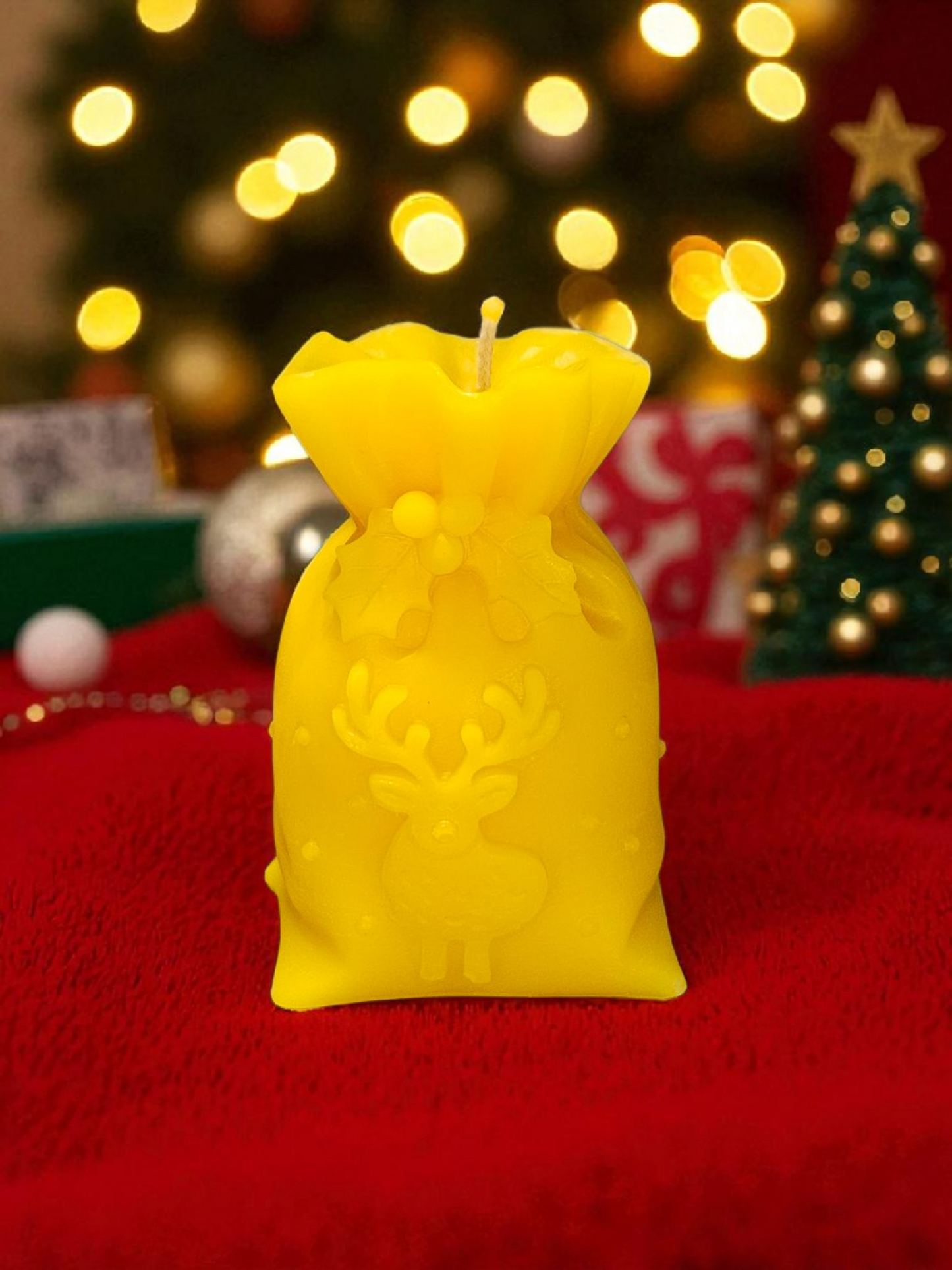 Bienenwachskerze Rentier-Sack aus 100% Bienenwachs